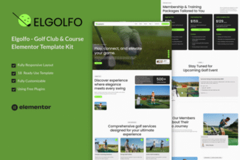 Elgolfo - Golf Club & Course Elementor Template Kit