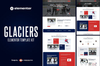 Glaciers - Hockey Team & Sports Club Elementor Pro Template Kit