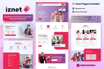 iZnet - Broadband & Internet Service Provider Elementor Template Kit