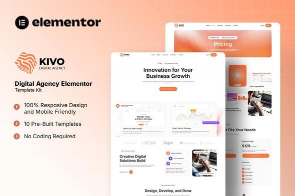 Kivo - Digital Agency Elementor Template Kit