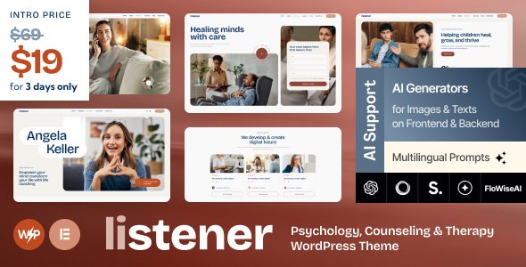 Listener - Psychology, Counseling & Therapy WordPress Theme