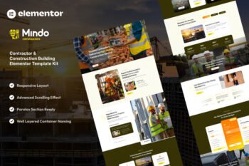 Mindo - Contractor & Construction Building Elementor Template Kit