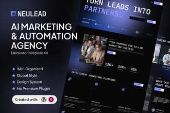 Neulead - AI Marketing & Automation Agency Elementor Template Kit