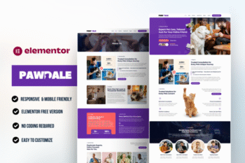 PawDale – Pet Care, Grooming & Veterinary Elementor Kit