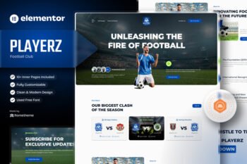 Playerz - Football Team & Sports Club Elementor Template Kit