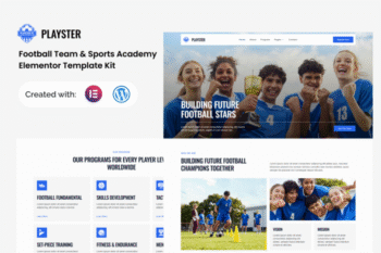 Playster - Football Team & Sports Academy Elementor Template Kit