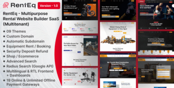 RentEq- Multitenant Multipurpose Rental Website (with Ecommerce) Builder