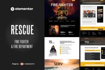 Rescue - Fire Fighter & Fire Department Elementor Pro Template Kit