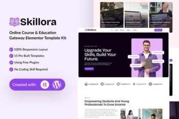 Skillora - Online Course & Edication Gateway Elementor Template Kit