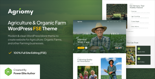 Agriomy – Agriculture & Organic Farm Gutenverse FSE WordPress Theme