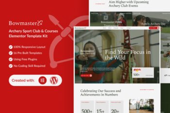 Bowmaster - Archery Club & Courses Elementor Template Kit