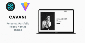 Cavani - Personal Portfolio React Vite Template Black and White