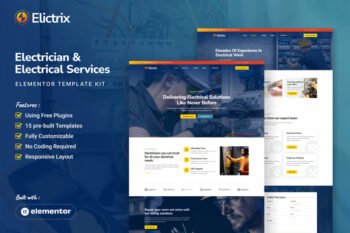 Elictrix - Electrician & Electrical Services Elementor Template Kit