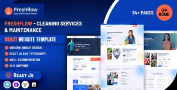 Freshflow - Cleaning Services & Maintenance React JS Template