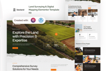 Geoland - Land Surveying & Digital Mapping Elementor Template Kit