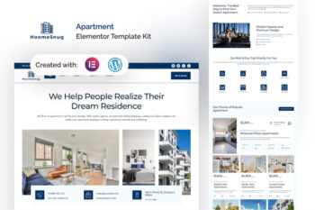HoomeSnug - Apartment Rental Elementor Pro Template Kit