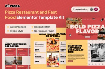 Zapizza - Pizza Restaurant and Fast Food Elementor Template Kit