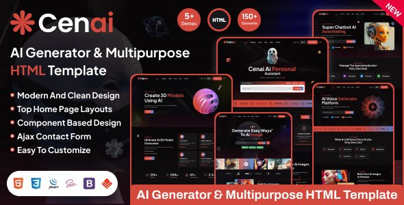 Cenai - AI Generator & AI Agency HTML Template