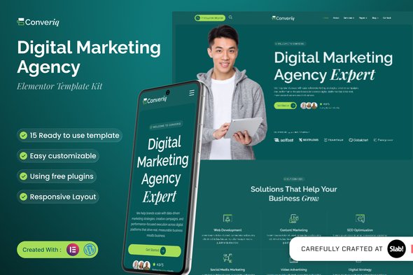 Converiq - Digital Marketing Agency Elementor Template Kit