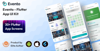 Evento - Event Ticket Selling Flutter Mobile App UI Kit for Customers