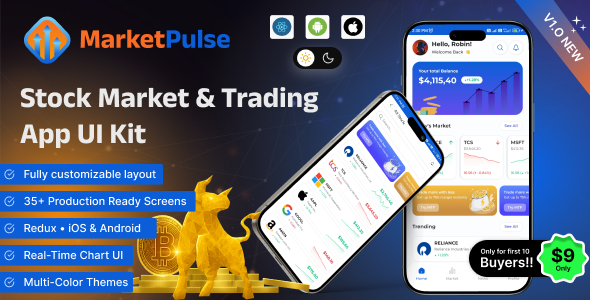 MarketPulse – Modern Stock Market & Trading App UI Template | React ...