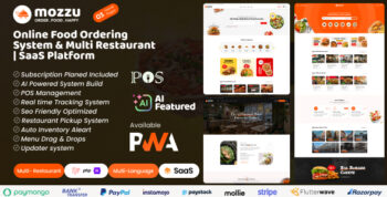 Mozzu - AI Based Online Food Ordering System & Multi-Restaurant with SaaS