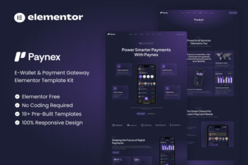 Paynex - E-Wallet & Payment Gateway Elementor Template Kit