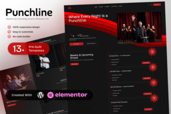 Punchline - Stand Up Comedy & Event Elementor Template Kit