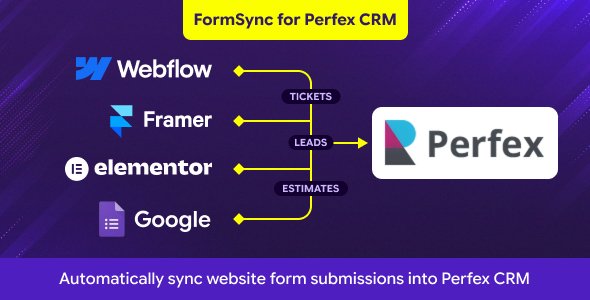 FormSync - Elementor, Webflow, Framer & Google Forms Integration for Perfex CRM