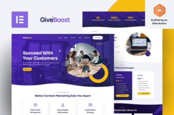 GiveBoost - Digital Marketing Agency Elementor Pro Template Kit