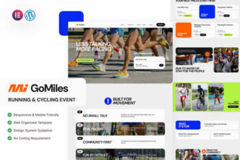 GoMiles - Running & Cycling Race Event Elementor Template Kit