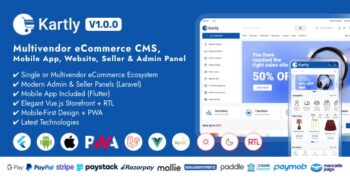 Kartly - Multivendor eCommerce CMS, Mobile App, Website, Seller and Admin Panel