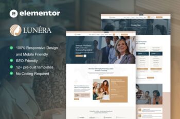 Lunera - Feminine Business Coaching Elementor Pro Template Kit