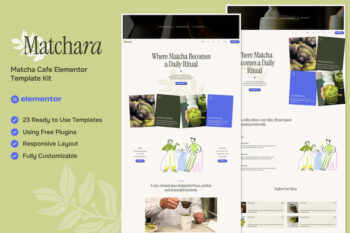 Matchara - Matcha Cafe Elementor Template Kit