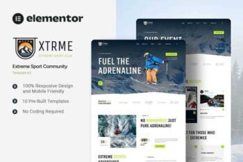XTRME - Extreme Sport Community Elementor Template Kit