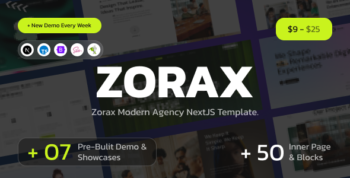 Zorax – Modern Creative Agency Portfolio NextJs Template