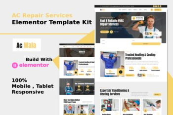 AcWala - Air Conditioner & HVAC Repair Elementor Template Kit