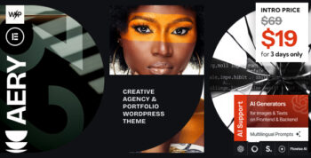 Aery - Creative Agency & Portfolio WordPress Theme