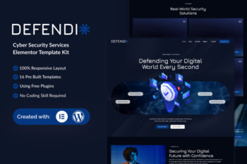 Defendio - Cyber Security Services Elementor Template Kit