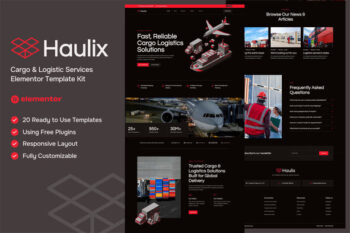 Haulix - Cargo & Logistic Services Elementor Template kit