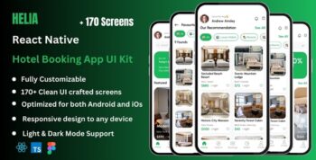 Helia Pro - Hotel Booking React Native CLI App Ui Kit