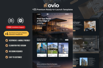 Hovio - Real Estate & Property WordPress Elementor Template Kit