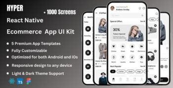 Hyper - Ecommerce React Native CLI App Ui Kit