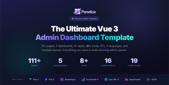Panelux — Premium Vue 3 Admin Dashboard Template - Thememarts
