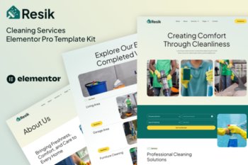 Resik - Cleaning Services Elementor Pro Template Kit