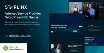 Starlinx – Broadband & Internet Service Provider Gutenverse FSE WordPress Block Theme