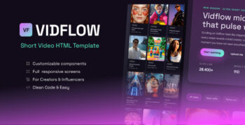 Vidflow – Short Video HTML Template