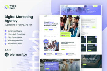 Webobuzz - Digital Marketing Agency Elementor Template Kit