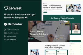 Zenvest - Finance & Investment Manager Elementor Template Kit