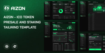 AIZON - ICO Token Presale and Staking Tailwind Template